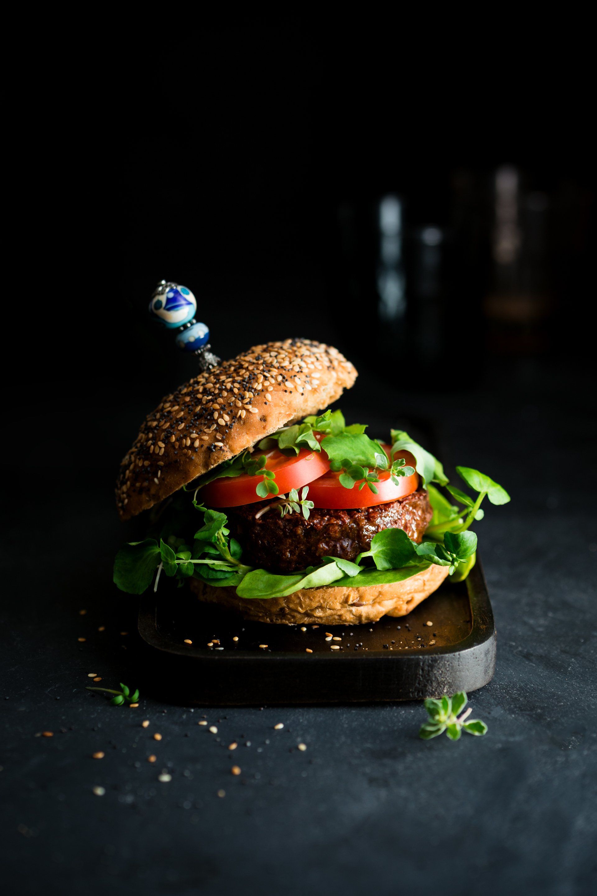 Food photography and styling – Vegan burger