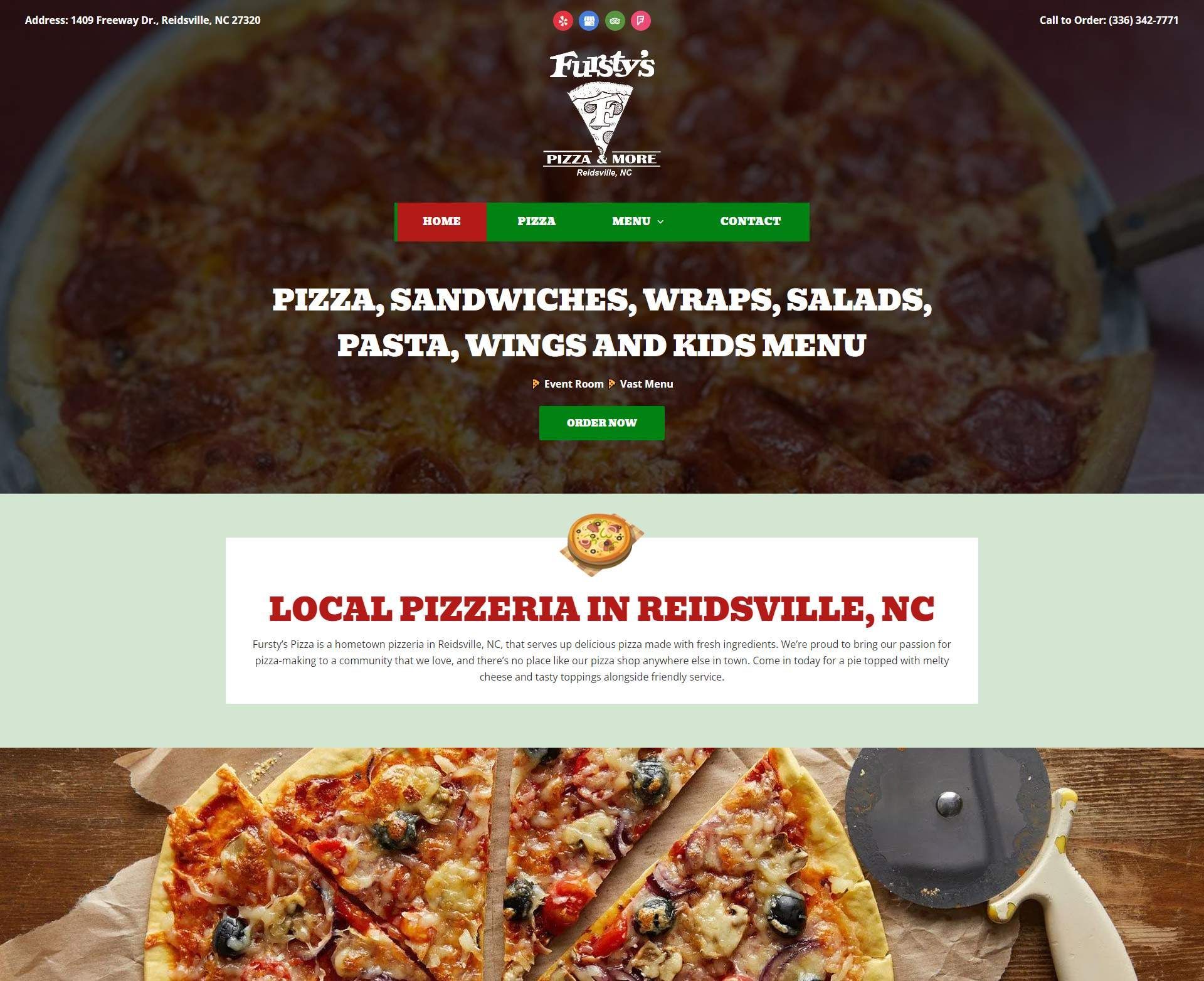 A website for futh 's pizzeria in reidsville nc