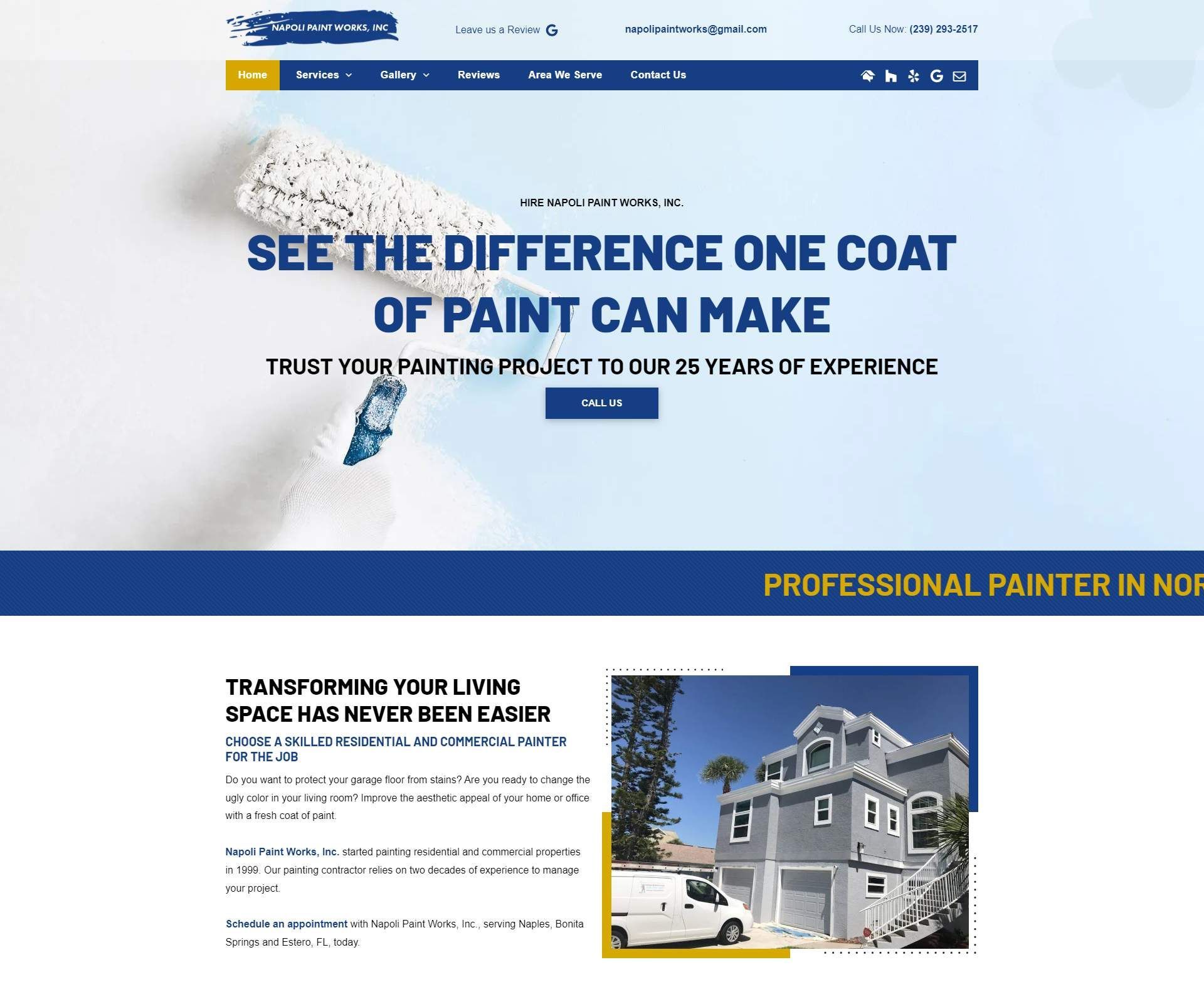 A website that says see the difference one coat of paint can make