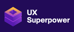 A purple logo for ux mess on a purple background