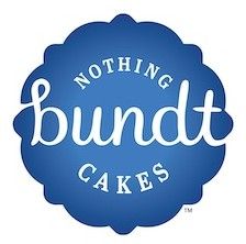 Logo for Nothing Bundt Cakes: White text on a blue scalloped background.
