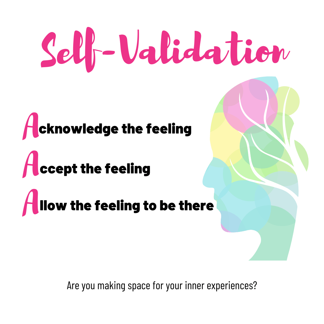 A poster that says self-validation on it