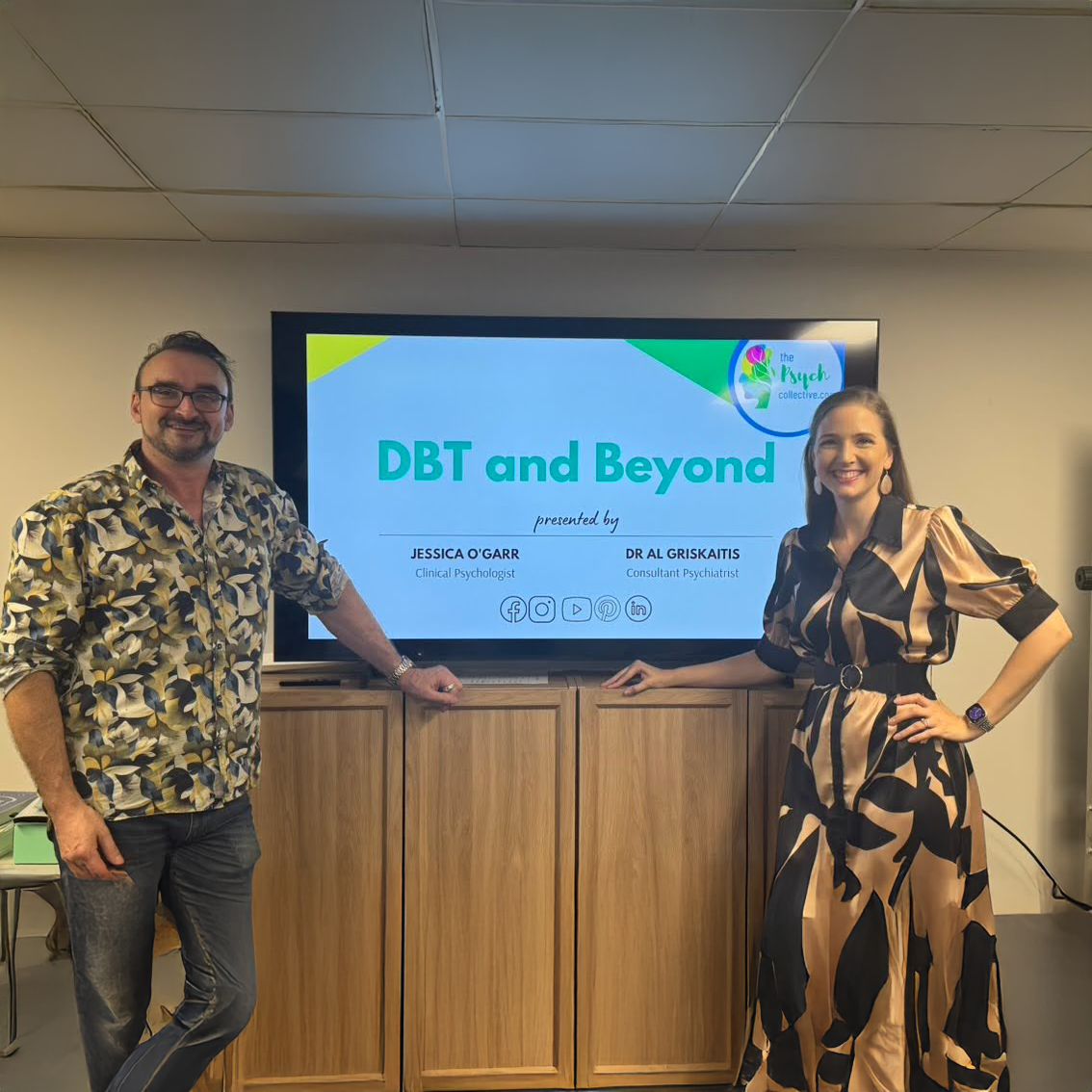 Jess and Al conducting a DBT and Beyond workshop