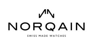 Norqain Swiss Made Uhren-Logo auf weißem Hintergrund