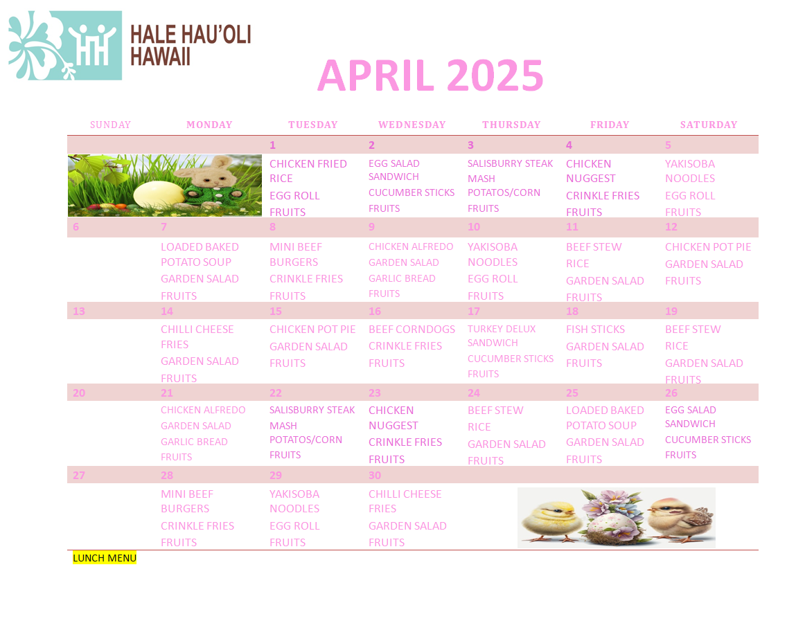 A calendar for april 2025 with a picture of a rabbit on it.