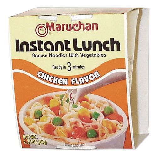 A box of maruchan instant lunch ramen noodles with vegetables