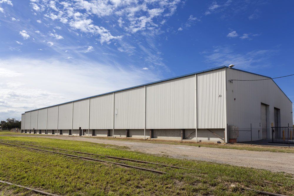 Outside View Of A Large Warehouse