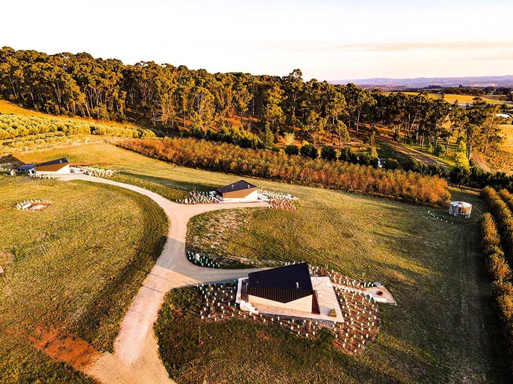 An Aerial View of A House in The Middle of A Field Surrounded by Trees — Construction & Renovation Services in Dubbo, NSW