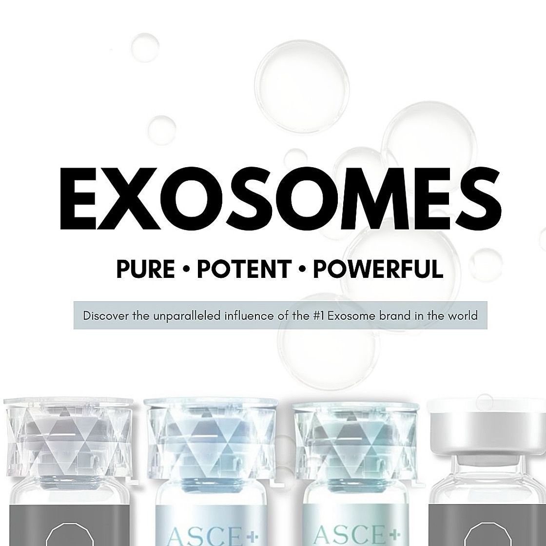 A poster for exosomes , a product that is pure , potent , and powerful.