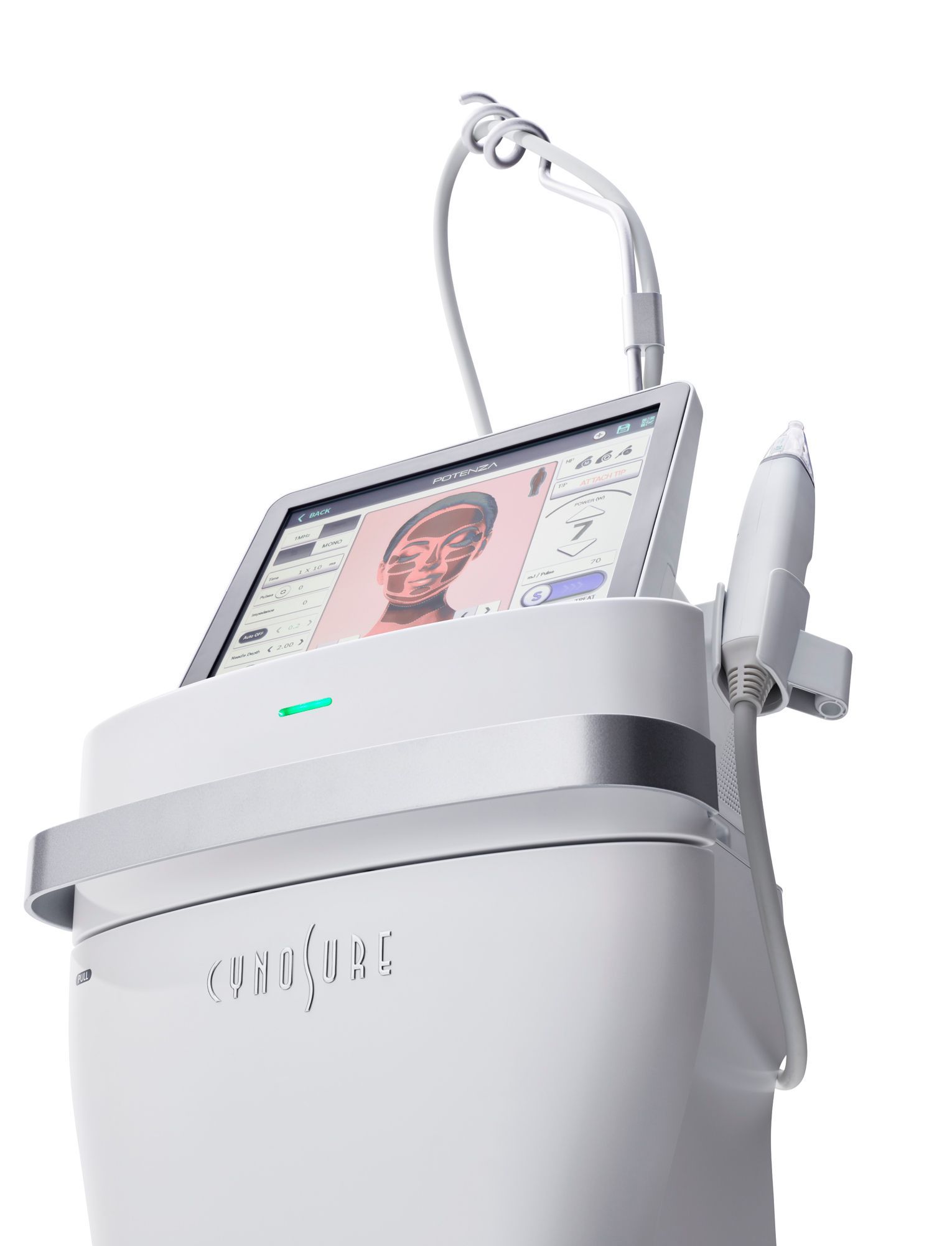 A white machine with a screen on top of it.