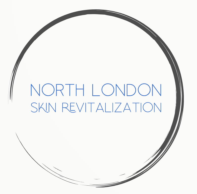 The logo for north london skin revitalization is a circle with the words `` north london skin revitalization '' written inside of it.