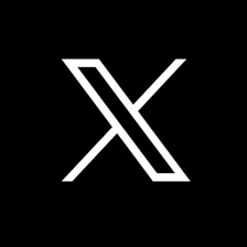 a white letter x on a black background .