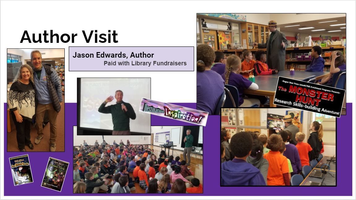 a collage of photos with the words author visit at the top