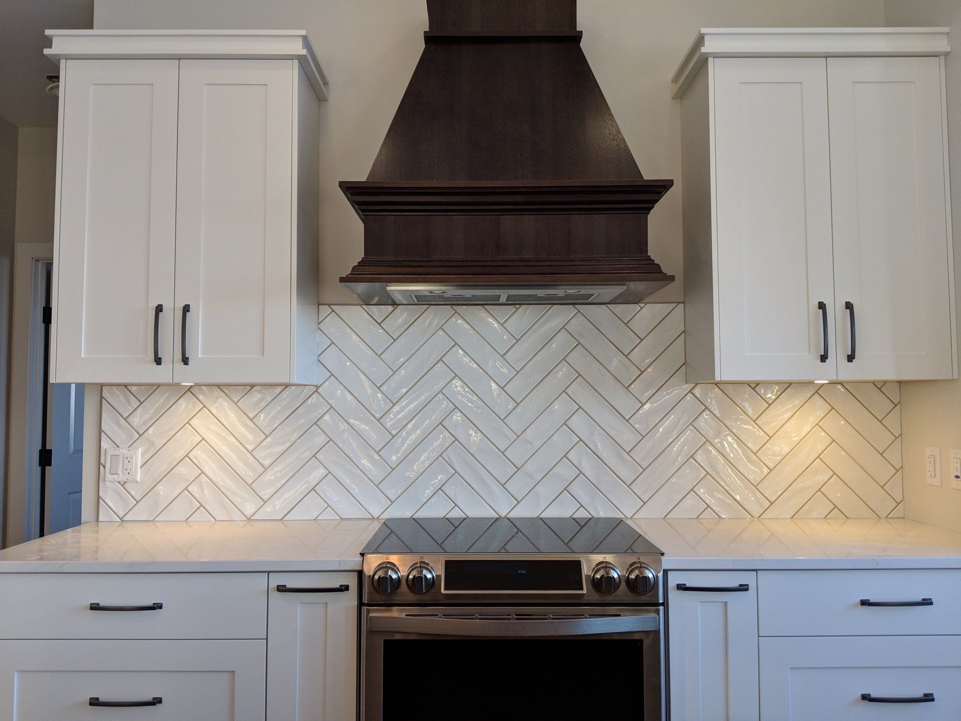 beautiful kitchen interior with built in chimney
