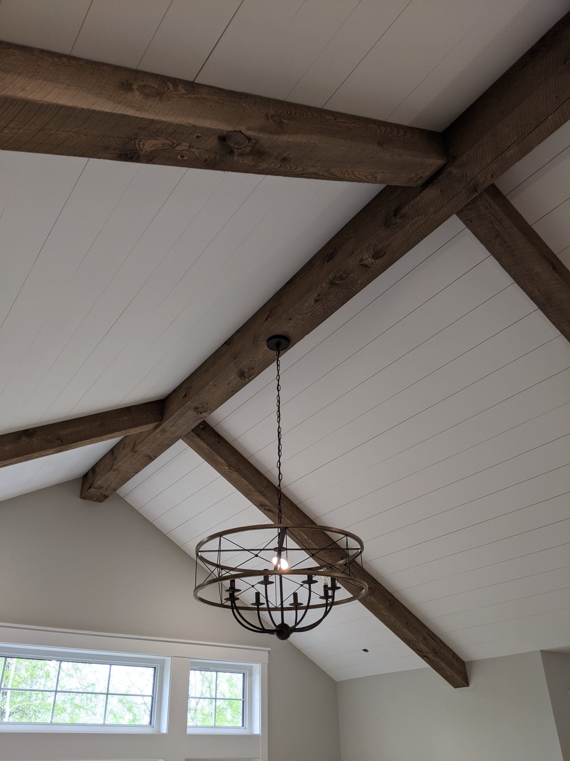 interior house celling with hanging light