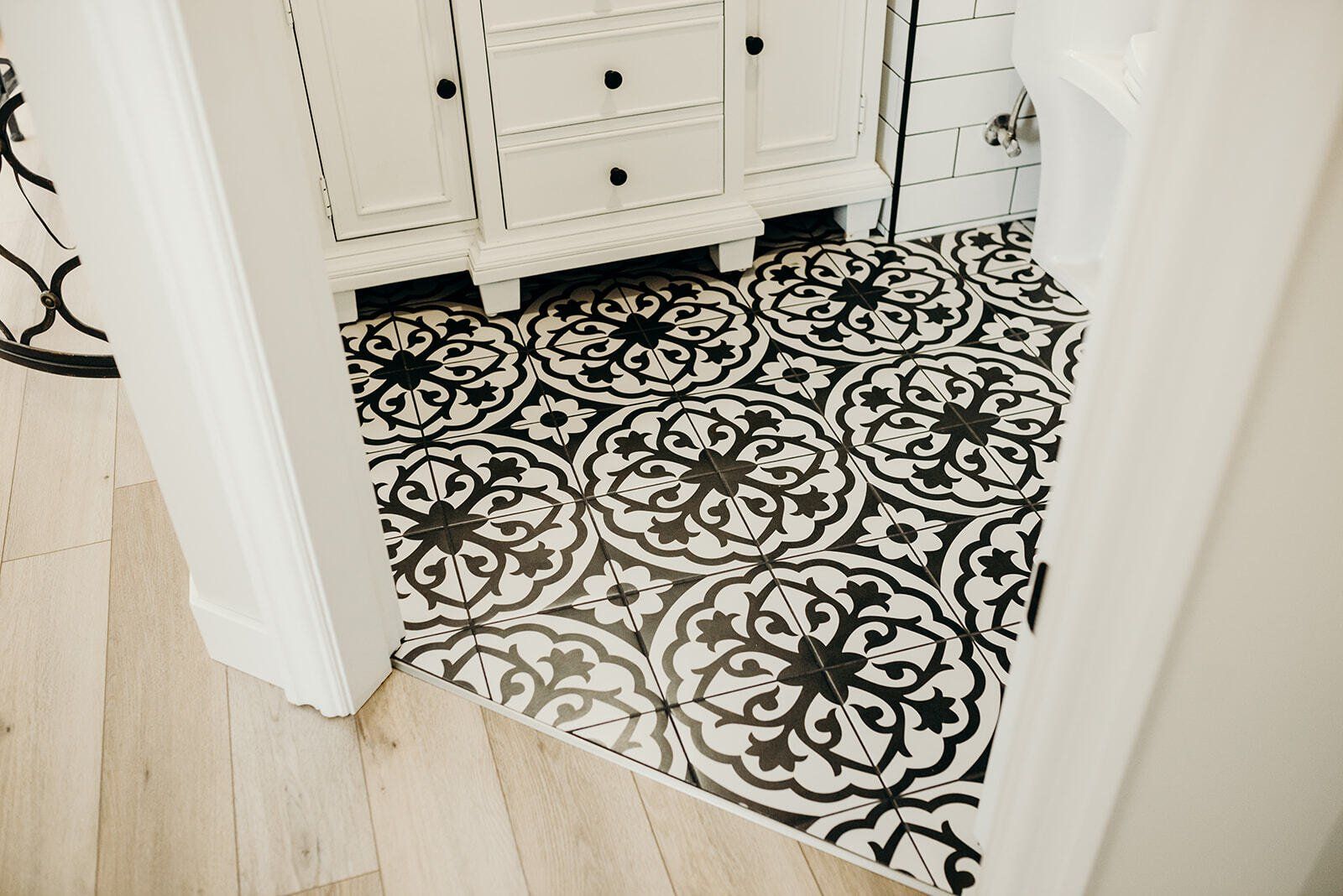 interior beautiful tiles in black and white