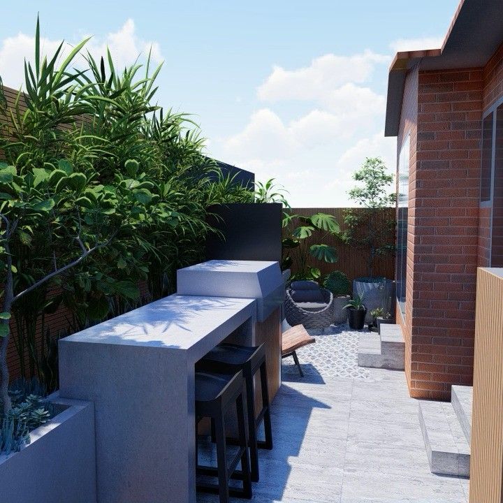 Patio with Barbeque Griller — North Wollongong, NSW — East Scape Studio