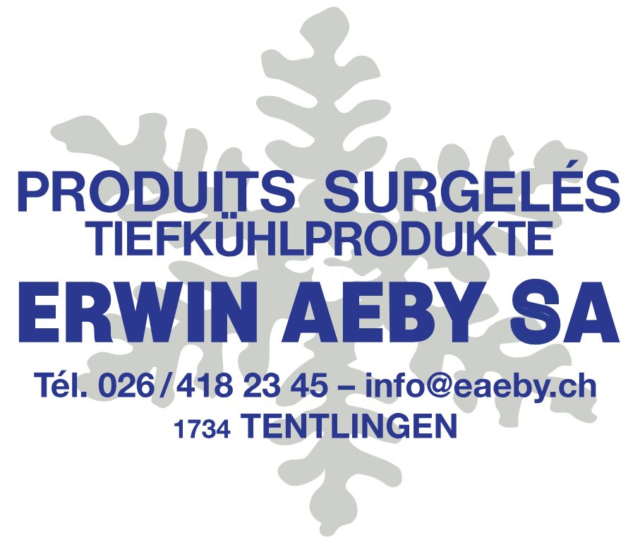 A logo for produits surgeles tiefkühlprodukte erwin aeby sa