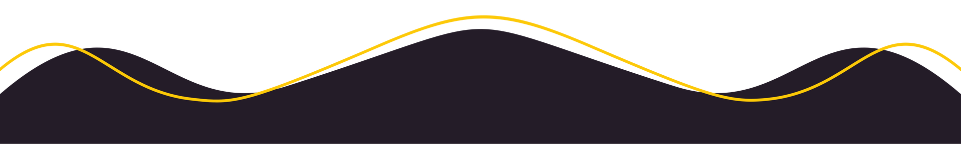 Dark purple mountain range with a yellow outline, under a white background.