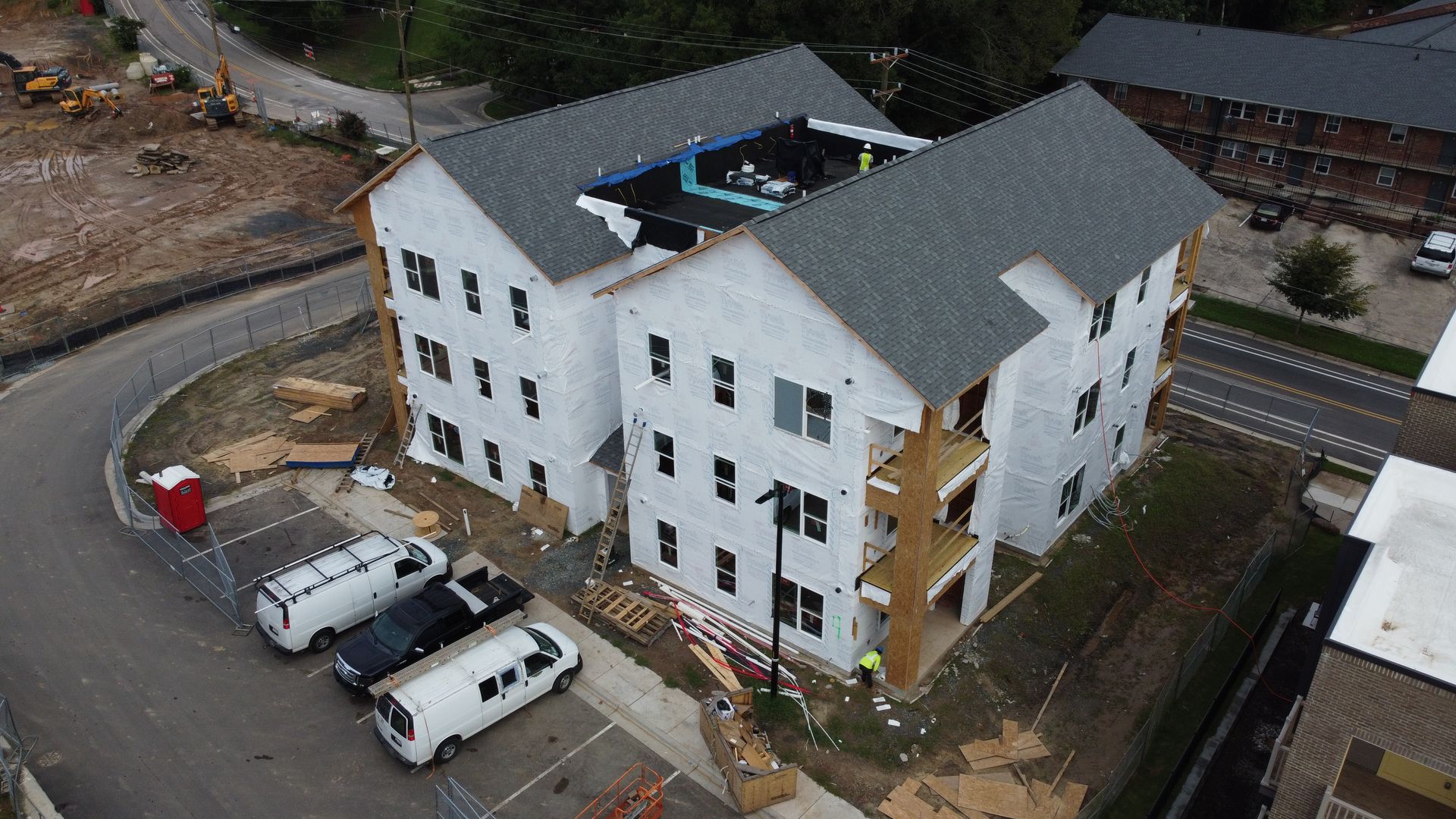 An artist 's impression of a new apartment building.