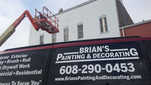 Brian 's painting and decorating logo on a black background