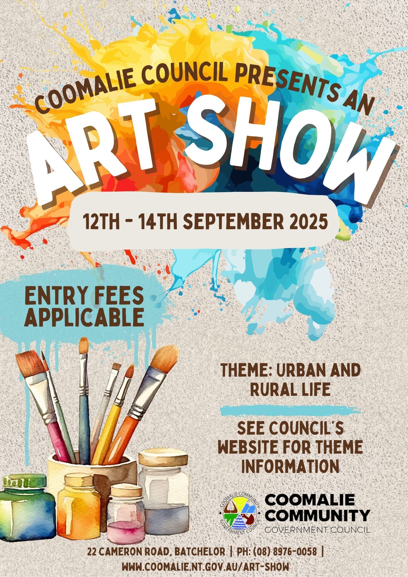 A poster for a coomalie council art show