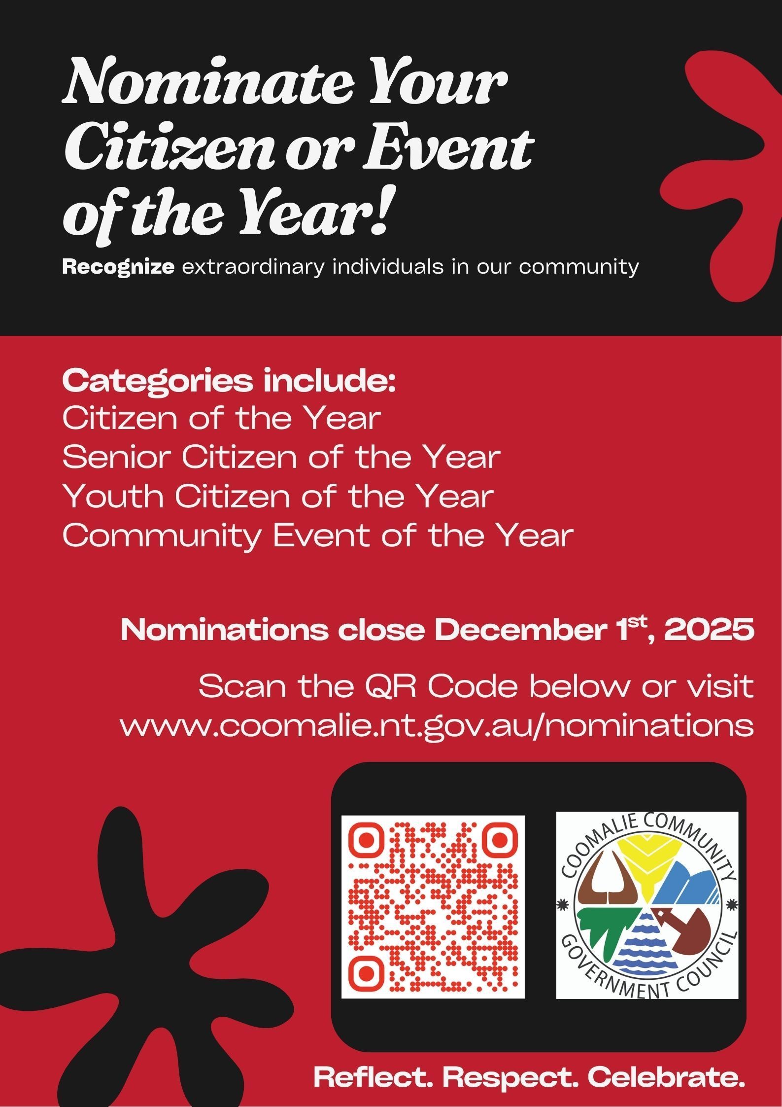 A poster for the citizen of the year 2025 nominations