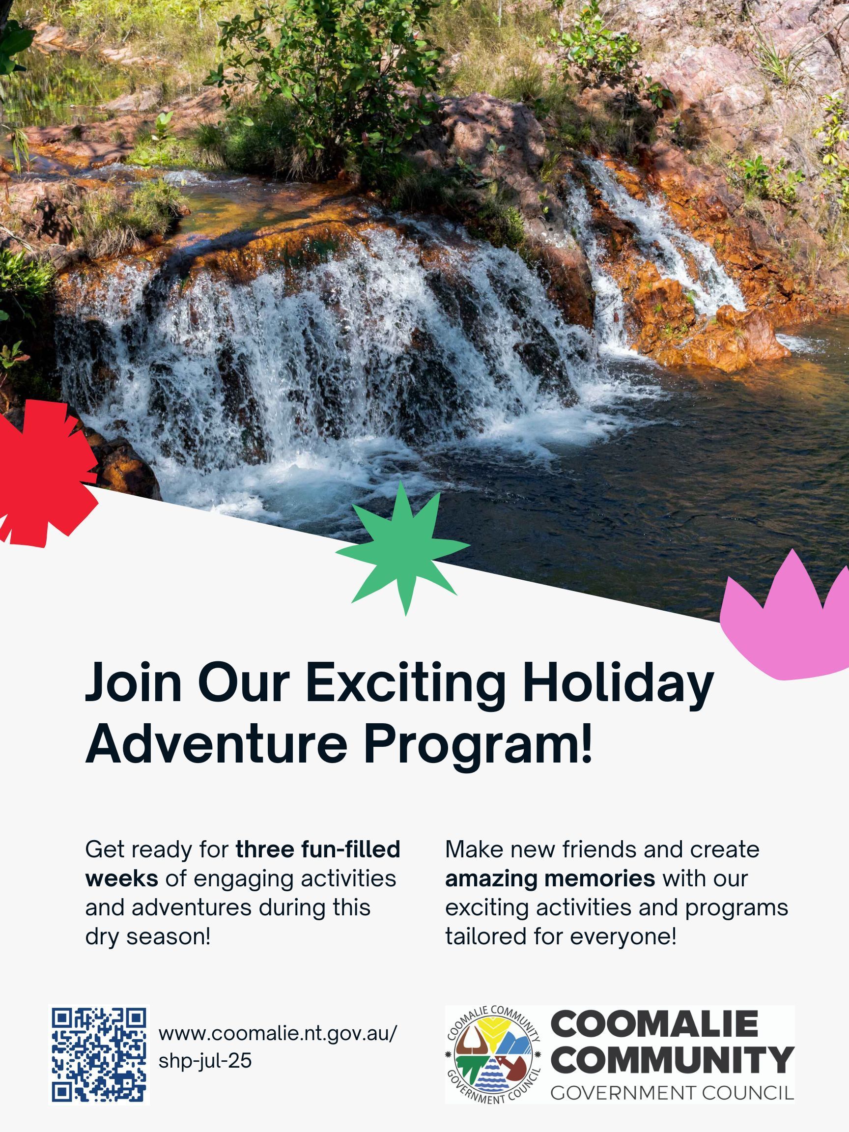 A poster for a school holiday program for january 13 to january 24