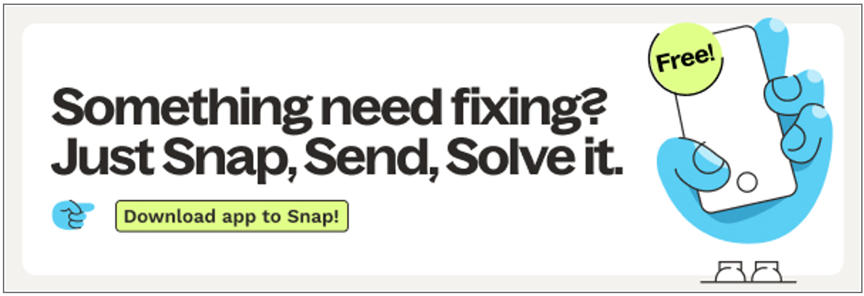 A banner that says something need fixing just snap send solve it
