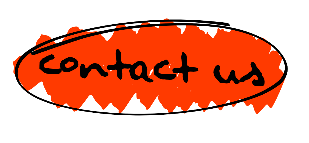 A red sign that says contact us on it