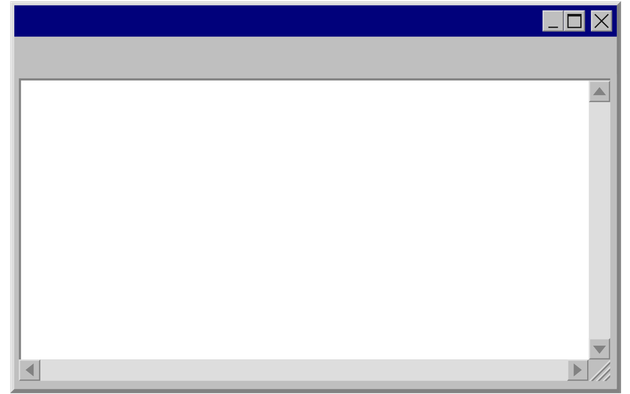 A computer window with a blue border and a white frame