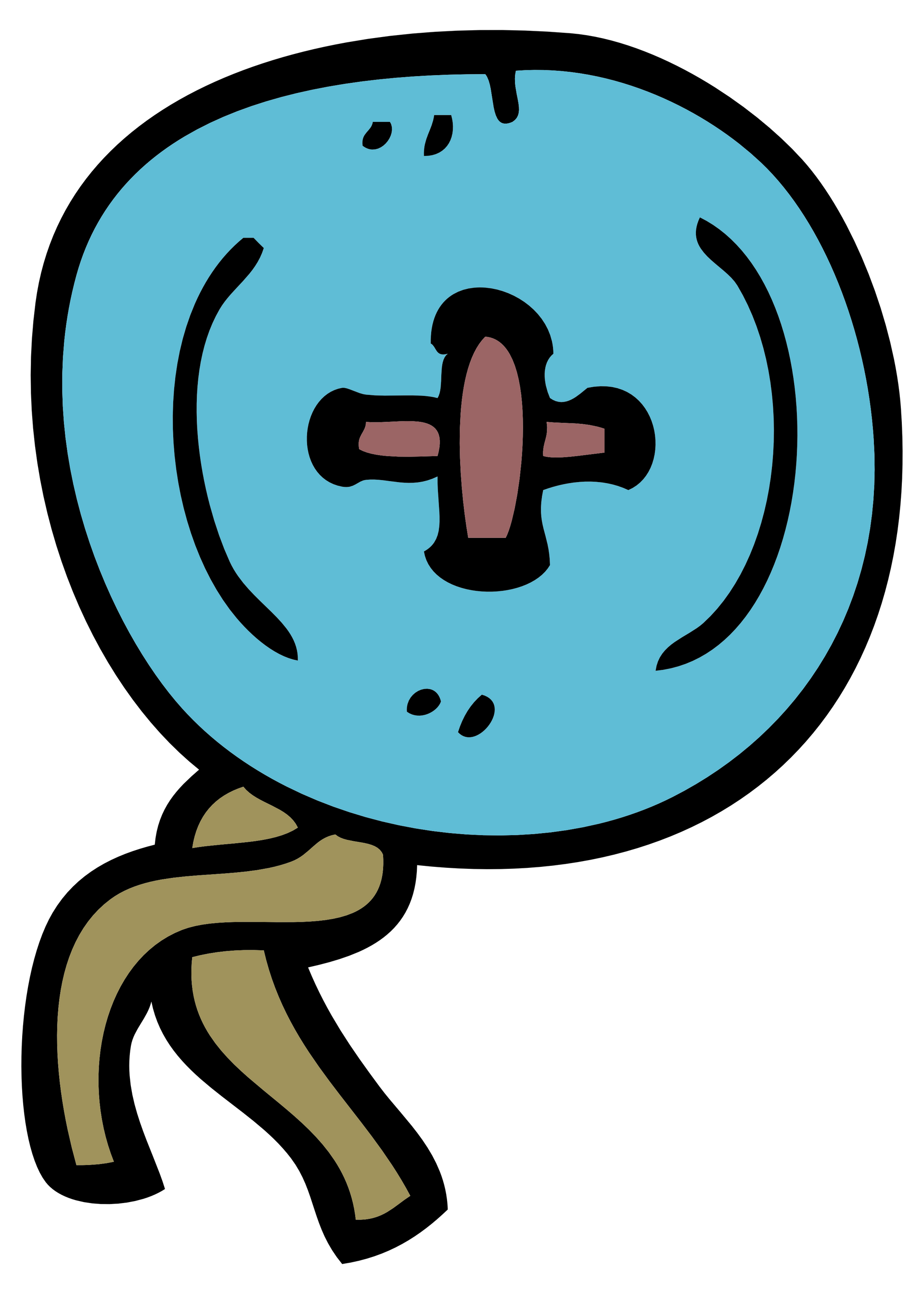 A cartoon drawing of a balloon with a cross on it.