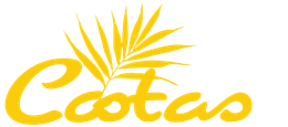 A yellow logo for costas with a palm tree leaf