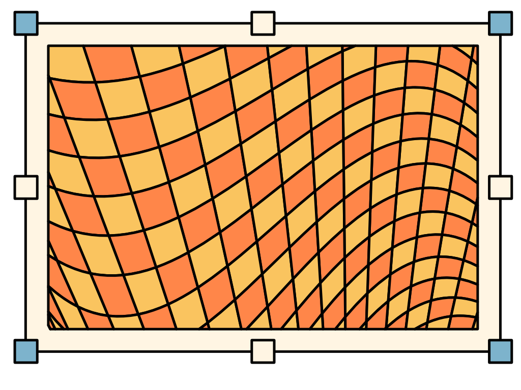 A drawing of a yellow and orange checkered pattern in a frame.