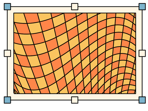 A drawing of a yellow and orange checkered pattern in a frame.