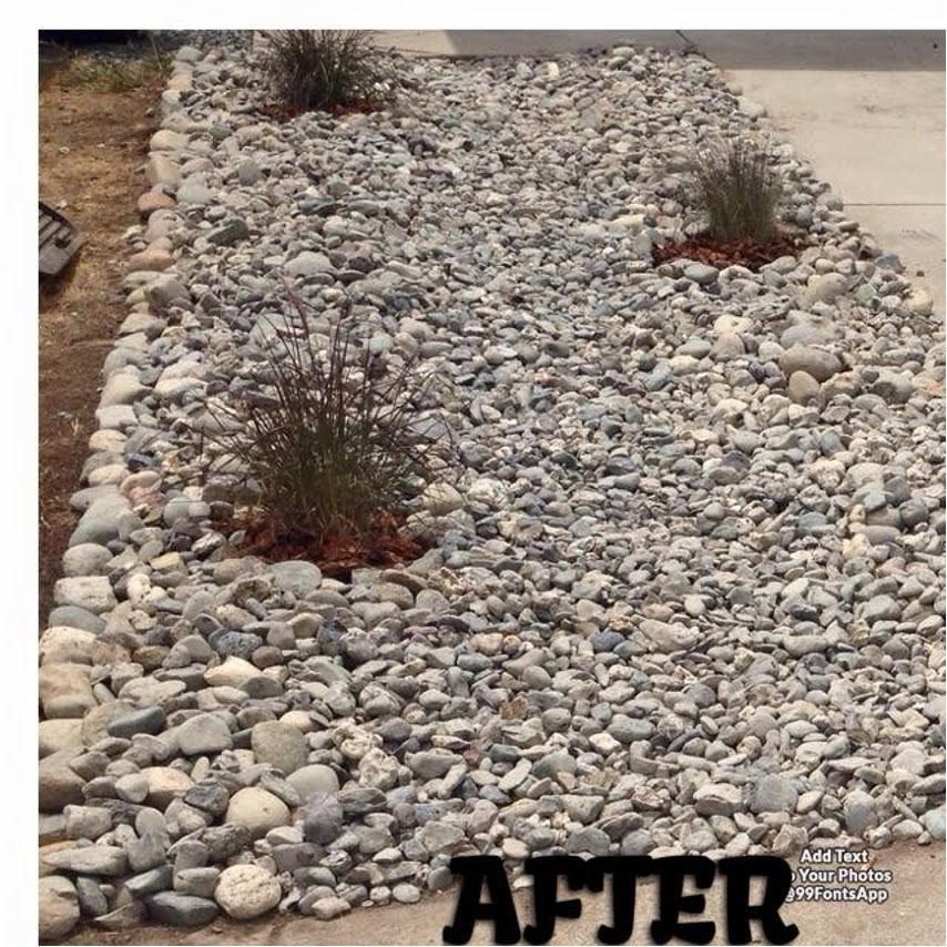 A Picture of A Rock Garden with The Words After on The Bottom - Oroville, CA - JR Landscaping