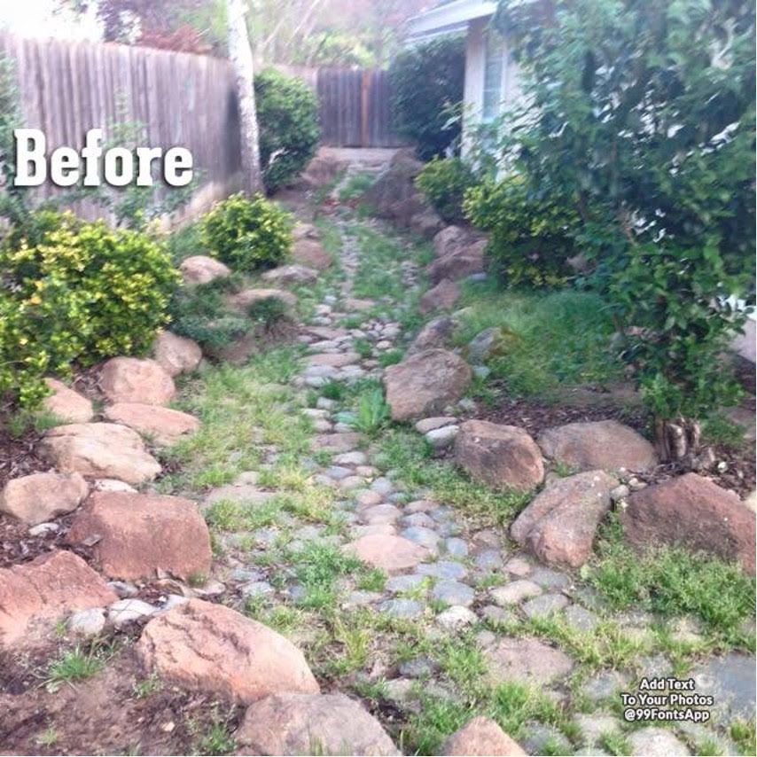 A Before Picture of A Rocky Path Leading to A House - Oroville, CA - JR Landscaping