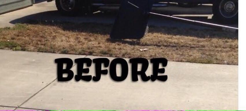 The Word Before Is on The Sidewalk in Front of A Car - Oroville, CA - JR Landscaping 