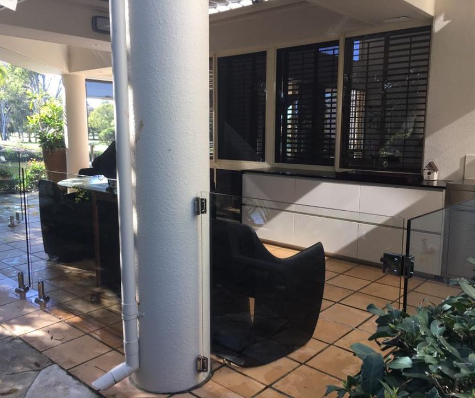 Freshly cleaned glass fence by Get Wet Cleaning Services