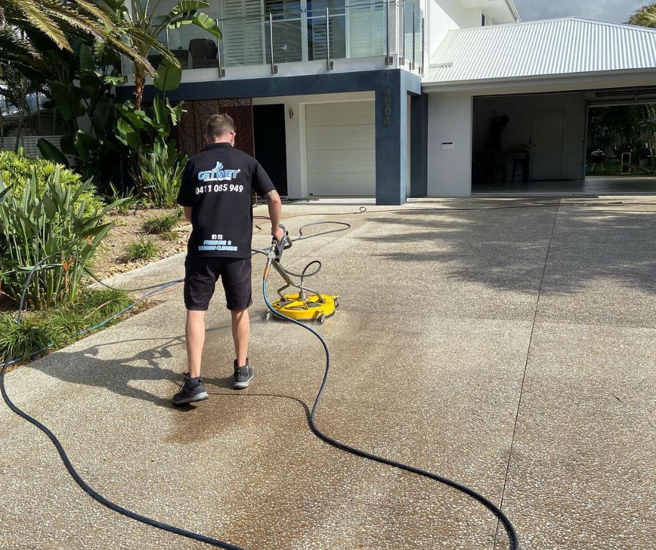 Get Wet Cleaning Services' professional driveway pressure washing