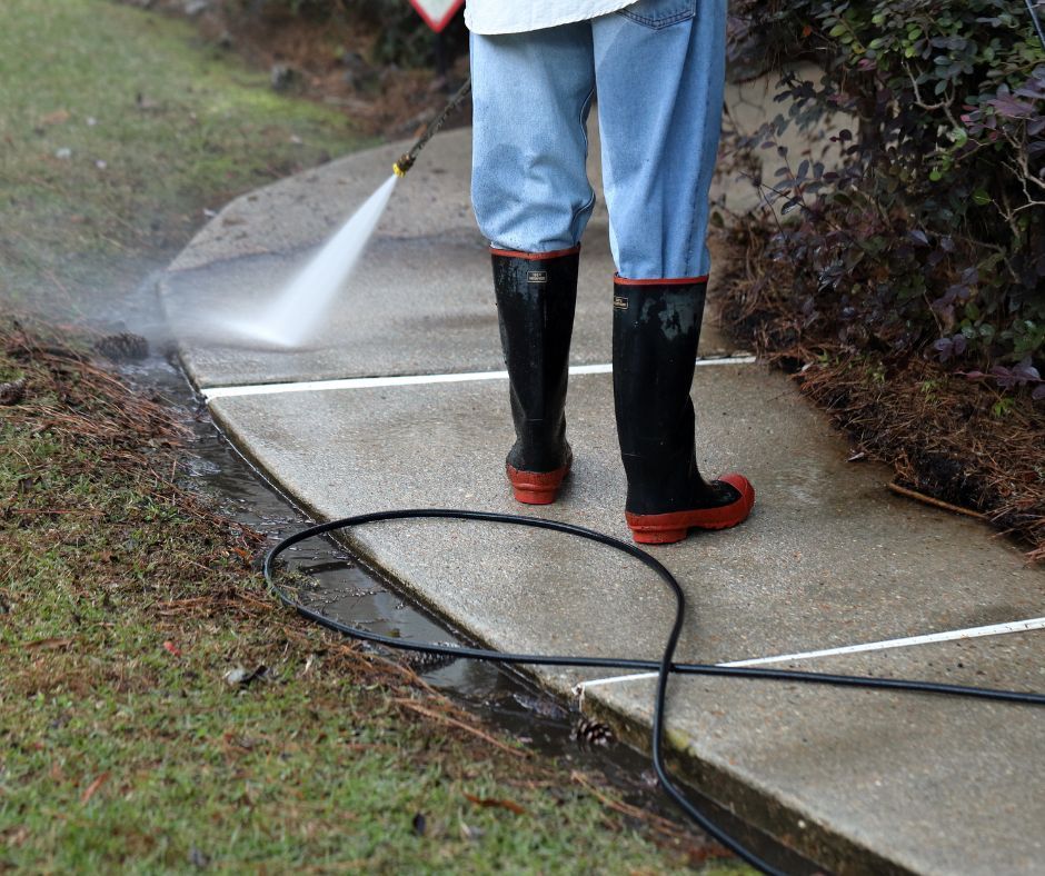 pressure washing footpaths