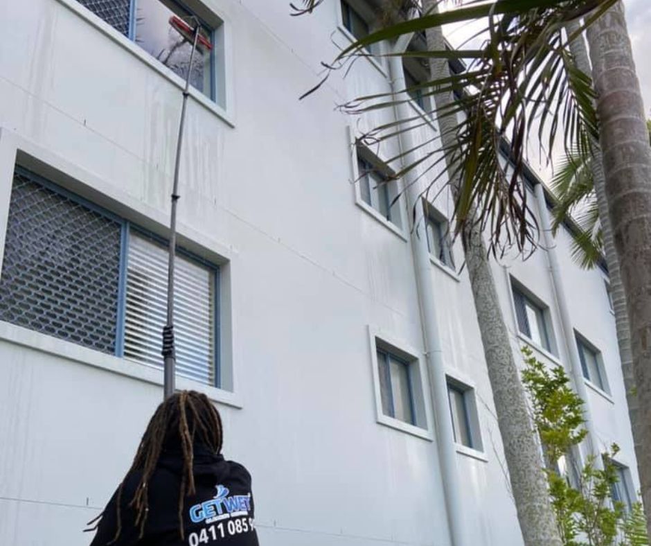 Professional window pressure washing for residential properties