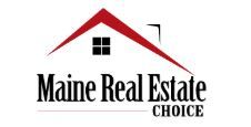 The maine real estate choice logo is a house with a red roof.