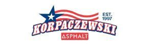The korpaczewski asphalt logo has an american flag and a star on it.