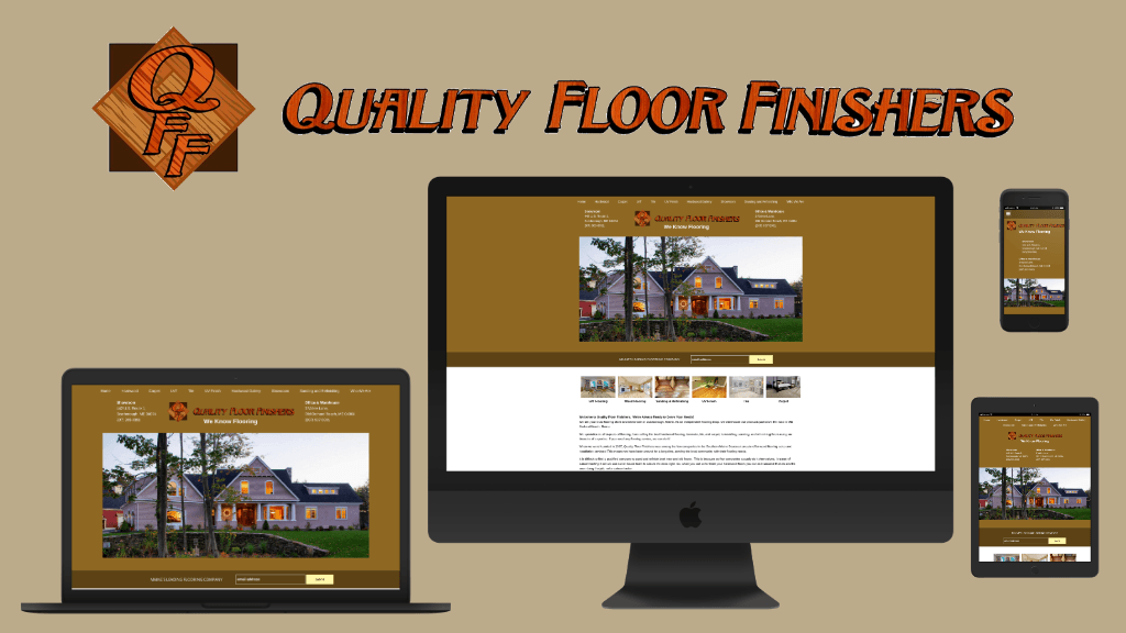 A website for quality floor finishers is displayed on multiple devices