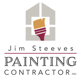 A logo for jim steeves painting contractor inc.