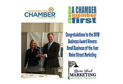 2018 Business Award Winners: Small Business Of The year Maine Street Marketing