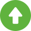 A white arrow pointing up in a green circle.
