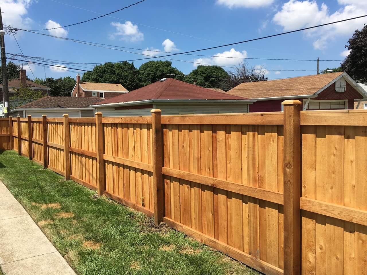 High Wood Fences in Sidewalk — Fence Repair in Hammond, Indiana