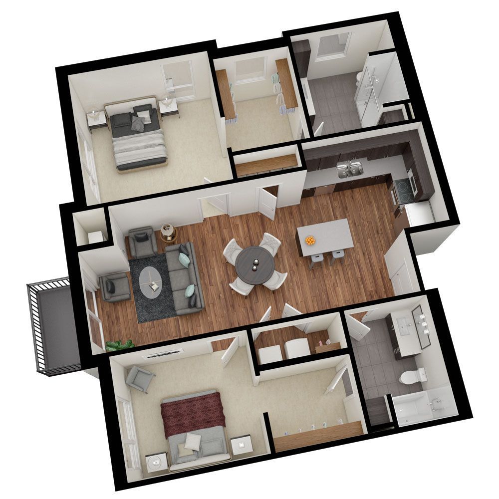 2 Bedroom Floor Plan: Sapphire